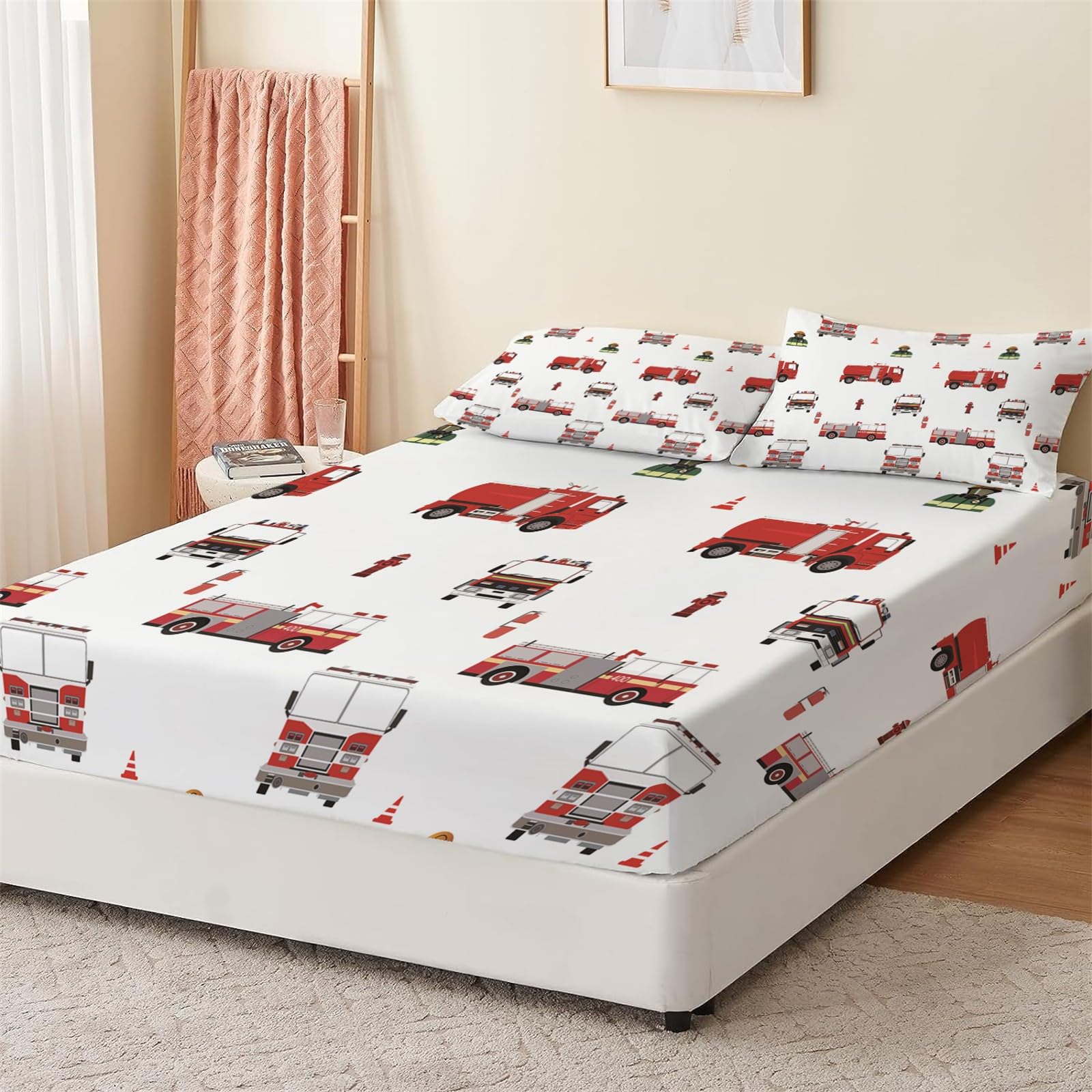 Sábana bajera ajustable tamaño Super King de 72 x 79 pulgadas + 2 fundas de almohada de dibujos animados suaves cepillados, juego de sábanas con bolsillo profundo de 30 cm, sábana inferior