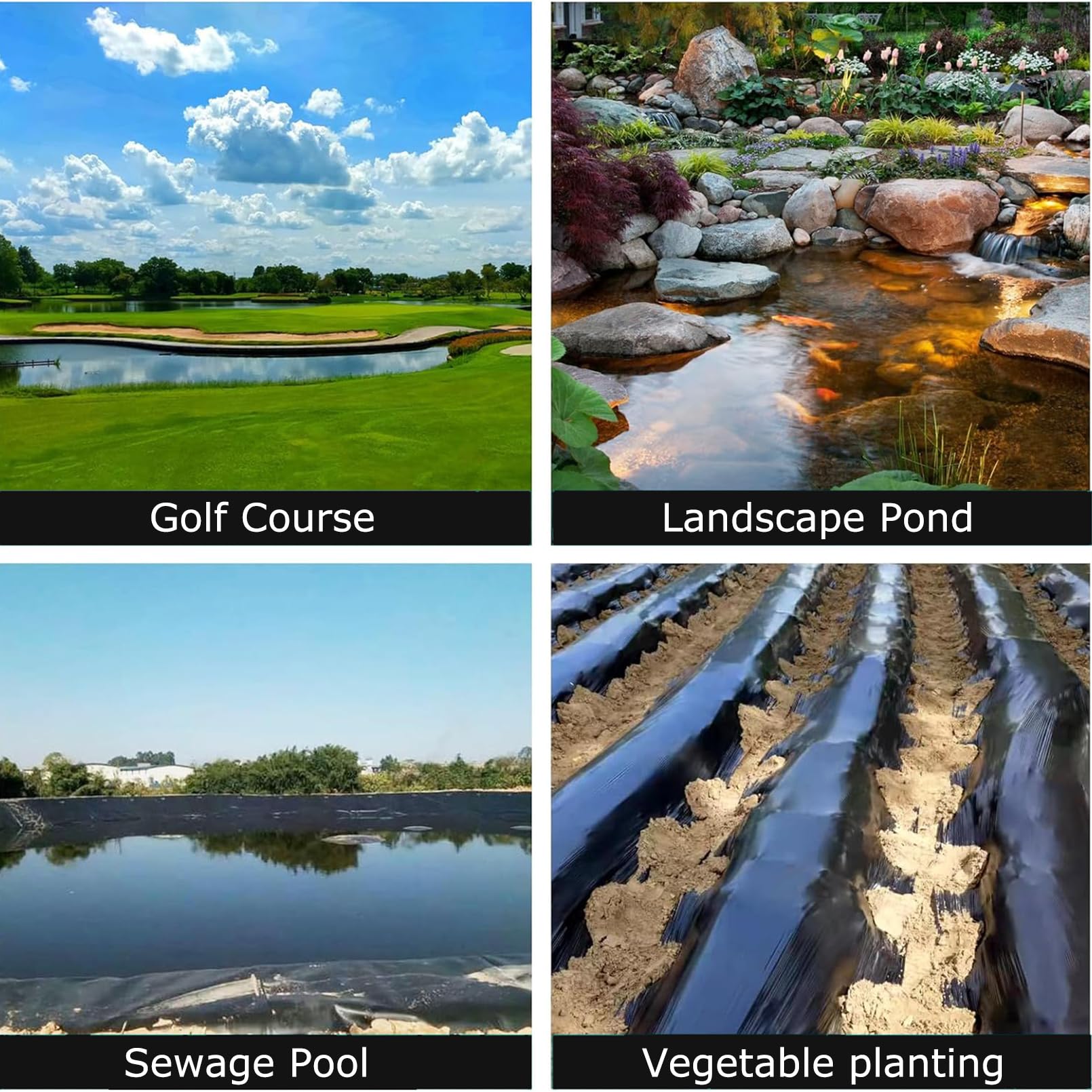 Revestimiento De Estanque Tortugas Exterior Duradero Negro, Revestimiento Resistente para Estanque de 4×5m, Pond Liner para Estanques,Construcc,Fuentes,Jardines Acuáticos y Cascadas