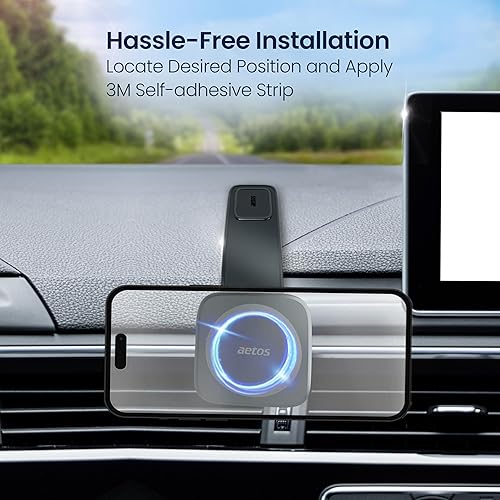 Miniatura 8 de aetos Soporte para teléfono MagSafe para iPhone 171615141312 ProPlusMax y teléfonos Android con adaptador de anillo. Cabezal giratorio de 360 y