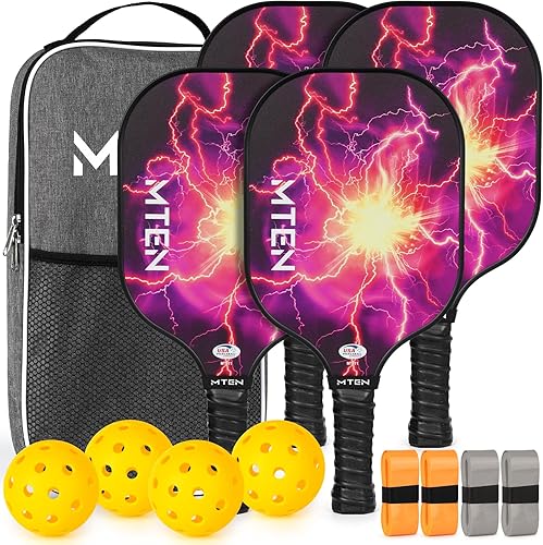 Miniatura 31 de Pickleball Paddles, USAPA Approved Fiberglass Surface Pickleball Set with Pickleball Rackets, Pickleball Paddles Set ​for Men Women negro*2,Negro