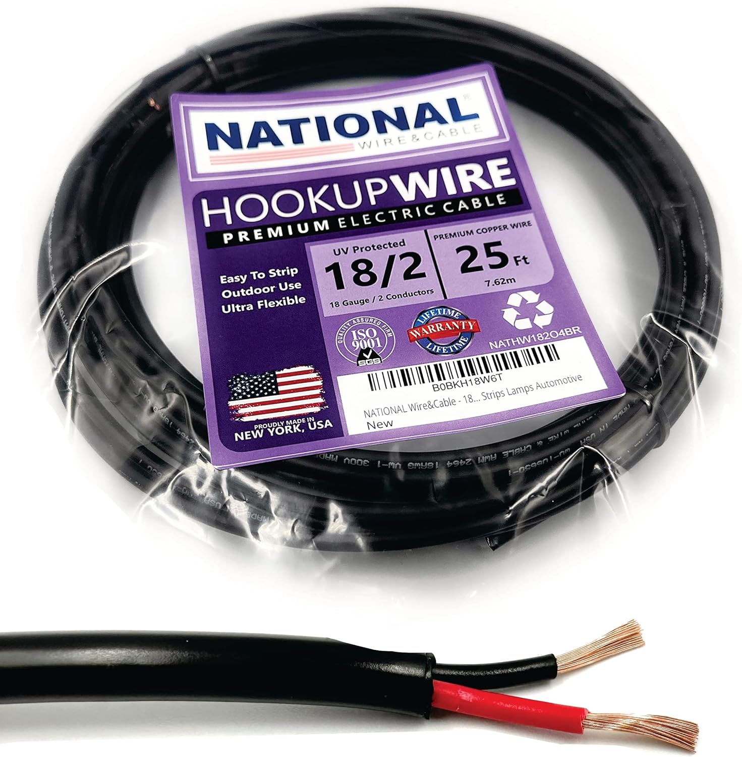 NATIONAL Wire&Cable 18 Gauge 2 Conductors Premium Electrical Wire