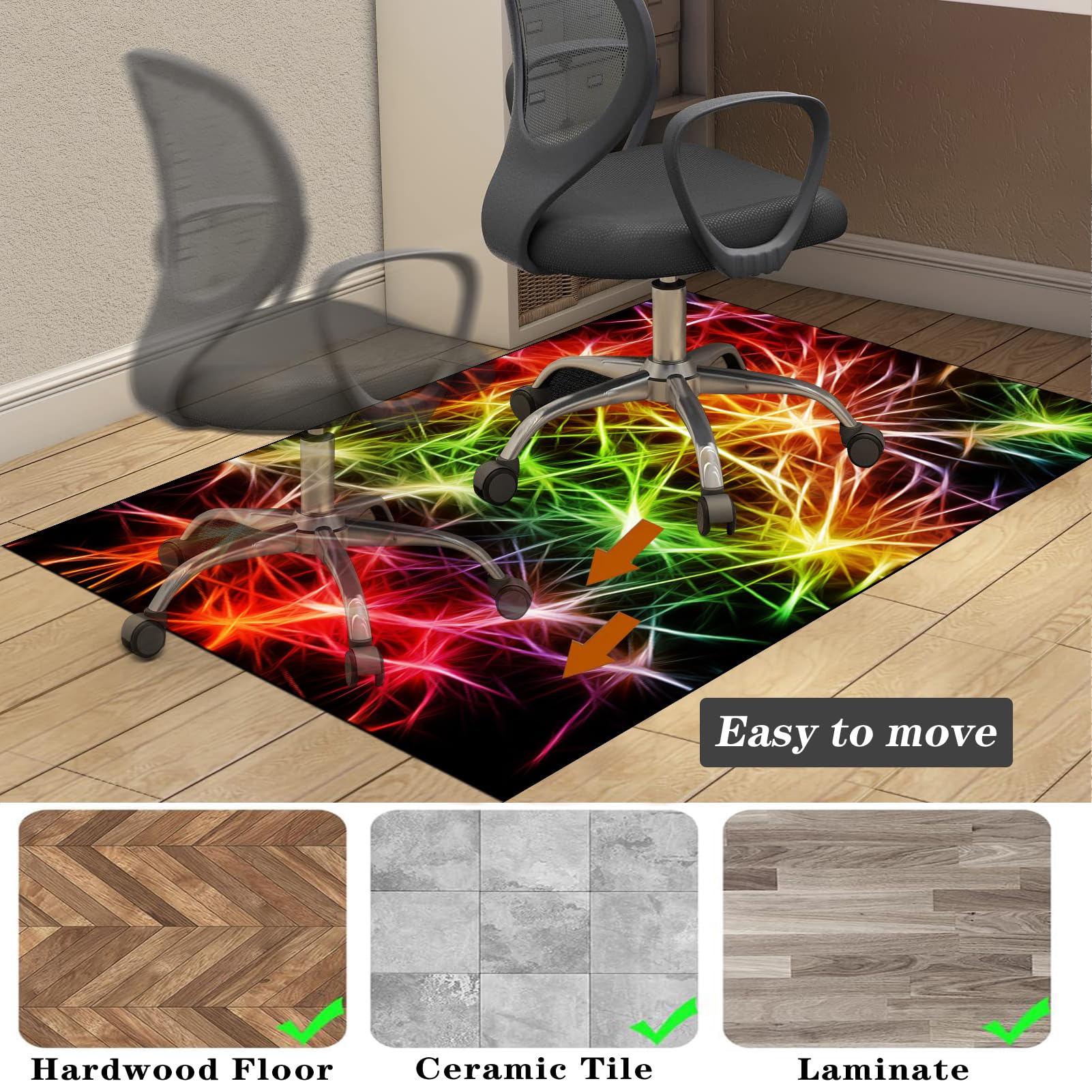 200 x 280 cm Tapis de Sol Bureau, Protège Parquet Chaise roulettes, Tapis Chaise Gaming, Tapis de Protection de Sol pour Chaise de Bureau, Tapis Gaming Sol pour Sols durs, Protège Parquet