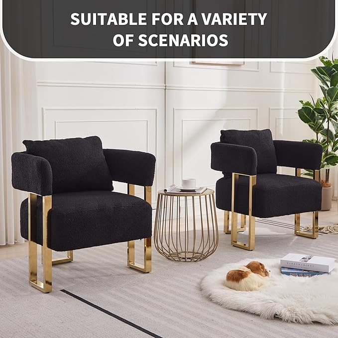 Juego de 2 Sillones Acogedores Modernos - Negro miniatura 7