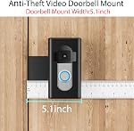 Anti-Theft Video Doorbell Mount,AHBTEYM Ring Doorbell Mount No Drill Bracket Holder Accessories for Apartment Home Rentals Compatible with Video Doorbell 4/3/3 Plus/2/1/2021/2023 Release(Black)
