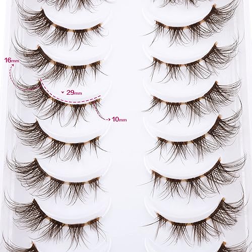 Miniatura 4 de Pestañas marrones de anime pestañas postizas de aspecto natural pestañas postizas de manga transparente pestañas postizas individuales pestañas