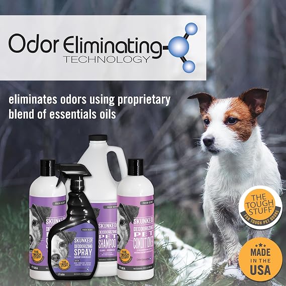Nilodor SKUNKED Deodorizing Dog Shampoo, 1 Gallon - Powerful Odor Relief with Essential Oils, Mild & Non-Irritating, Deep-Clean Formula for Dogs