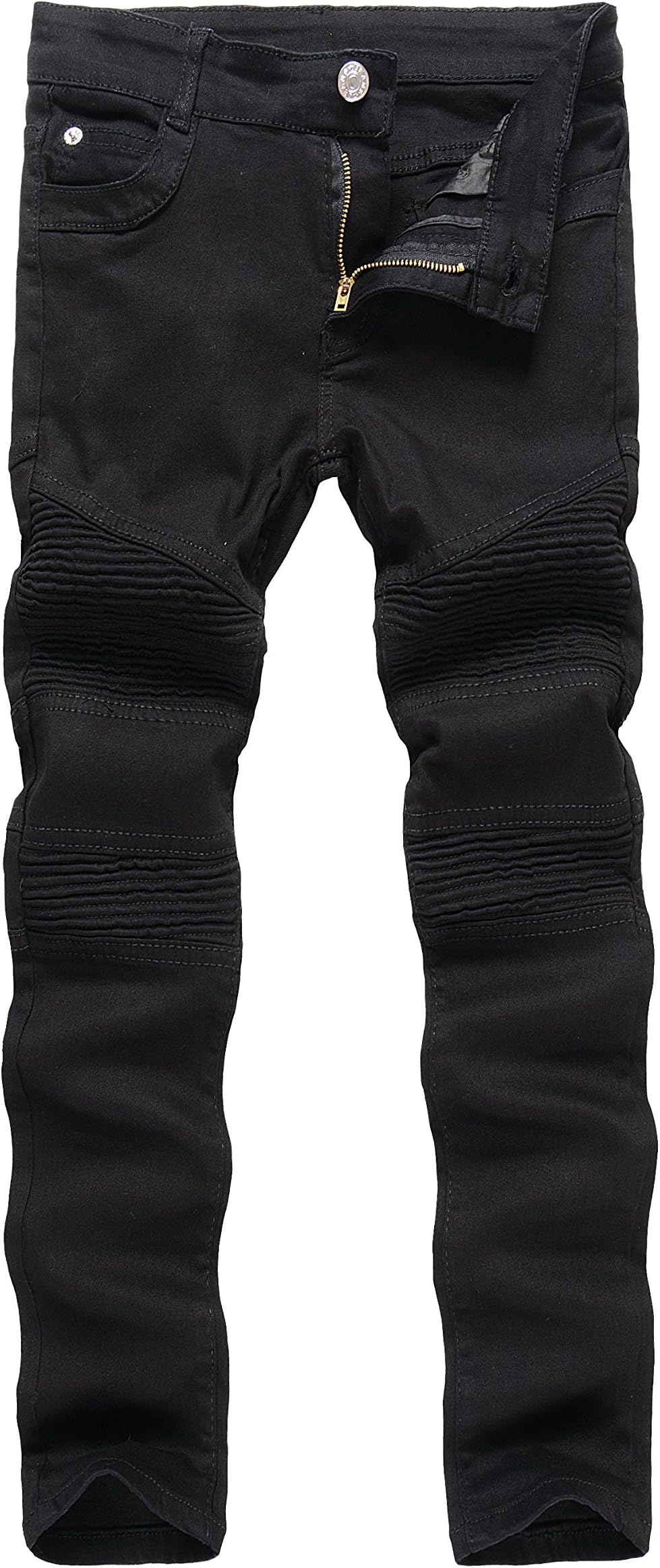 IA ROD CA Boy's Khaki Biker Moto Ripped Distressed Fashion Skinny Slim Fit Jeans