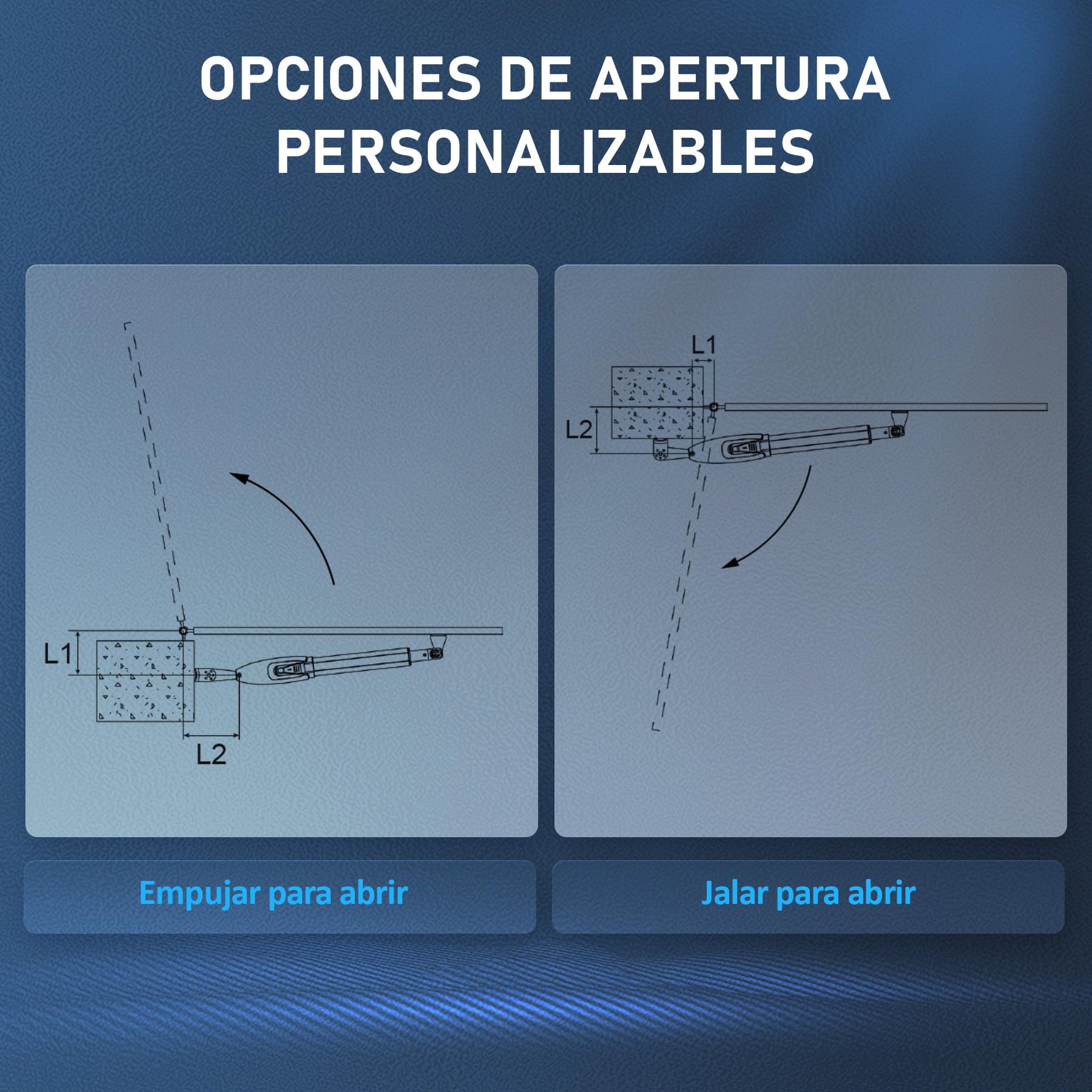 CO-Z Accionamiento automático de puerta batiente, 300 kg, con 2 mandos a distancia, 50 W