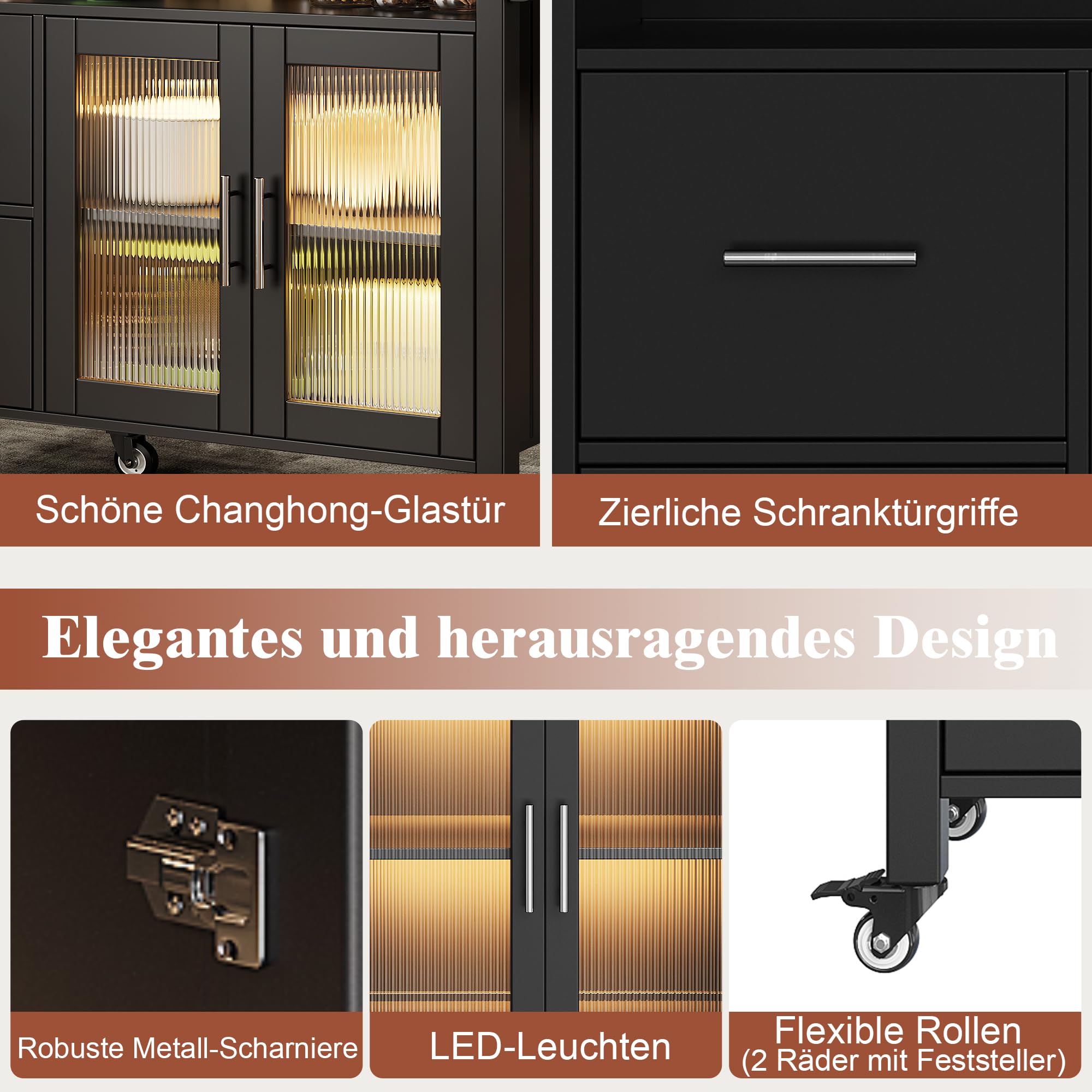 Wyspa kuchenna z MDF, do kuchni i jadalni, czarna, 139 x 40 x 94,5 cm