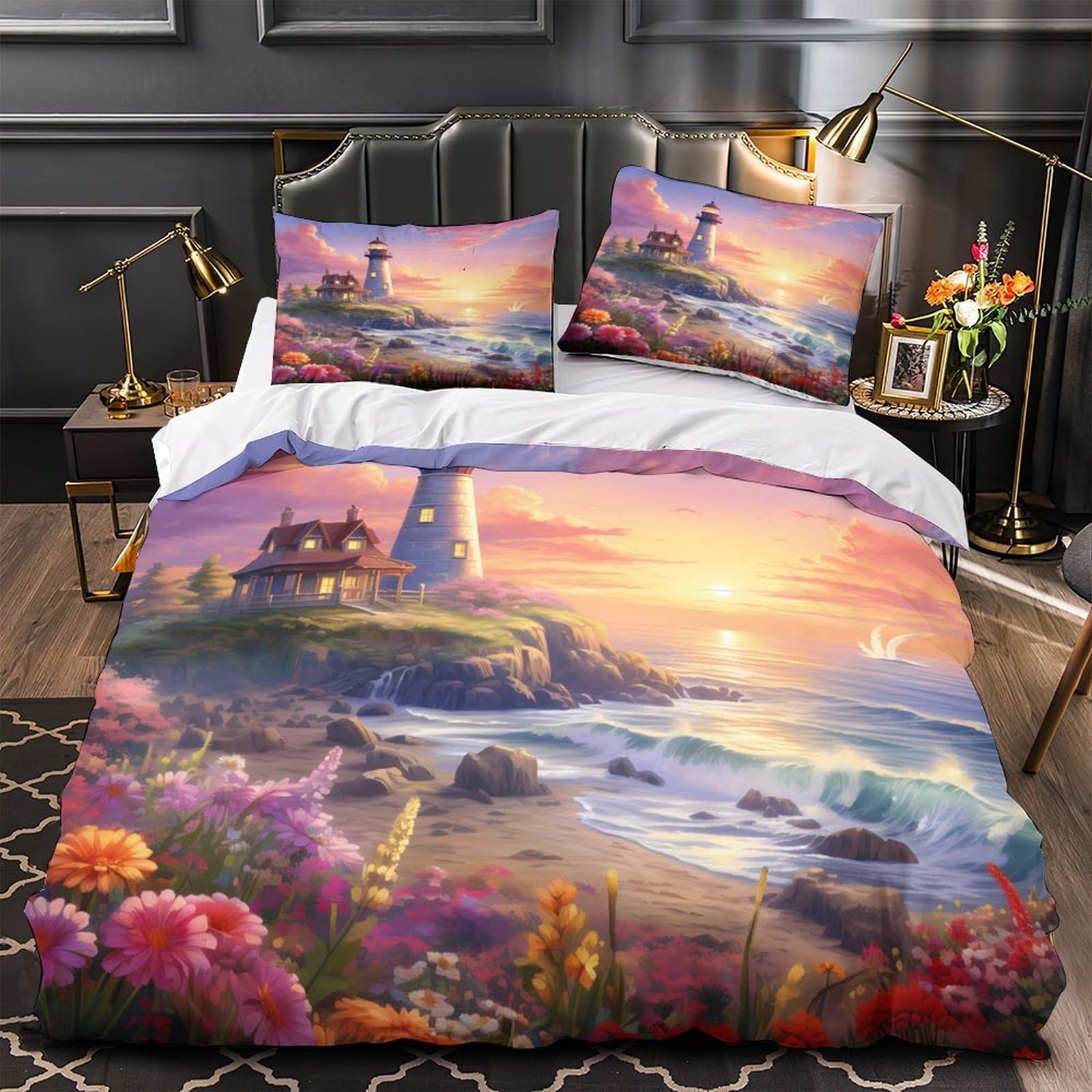 Drap de couette phare 3D pour des nuits apaisantes en famille et couple