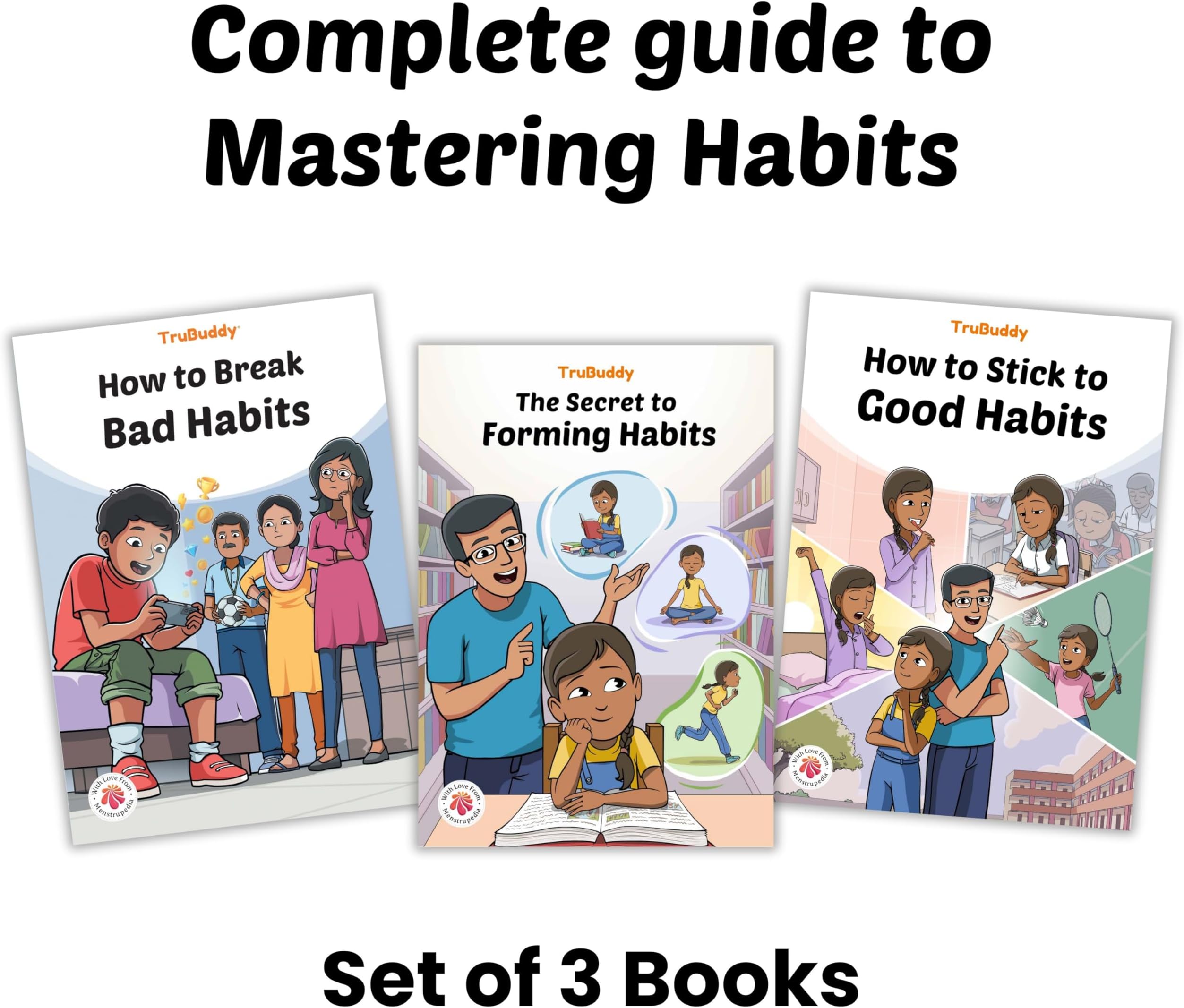 TruBuddy Complete Guide to Mastering Habits (Set of 3 Books) (English)