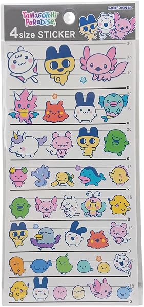 カミオジャパン たまごっちパラダイス 4サイズステッカー パラダイスA, キャラクターシール, 230847 - 1