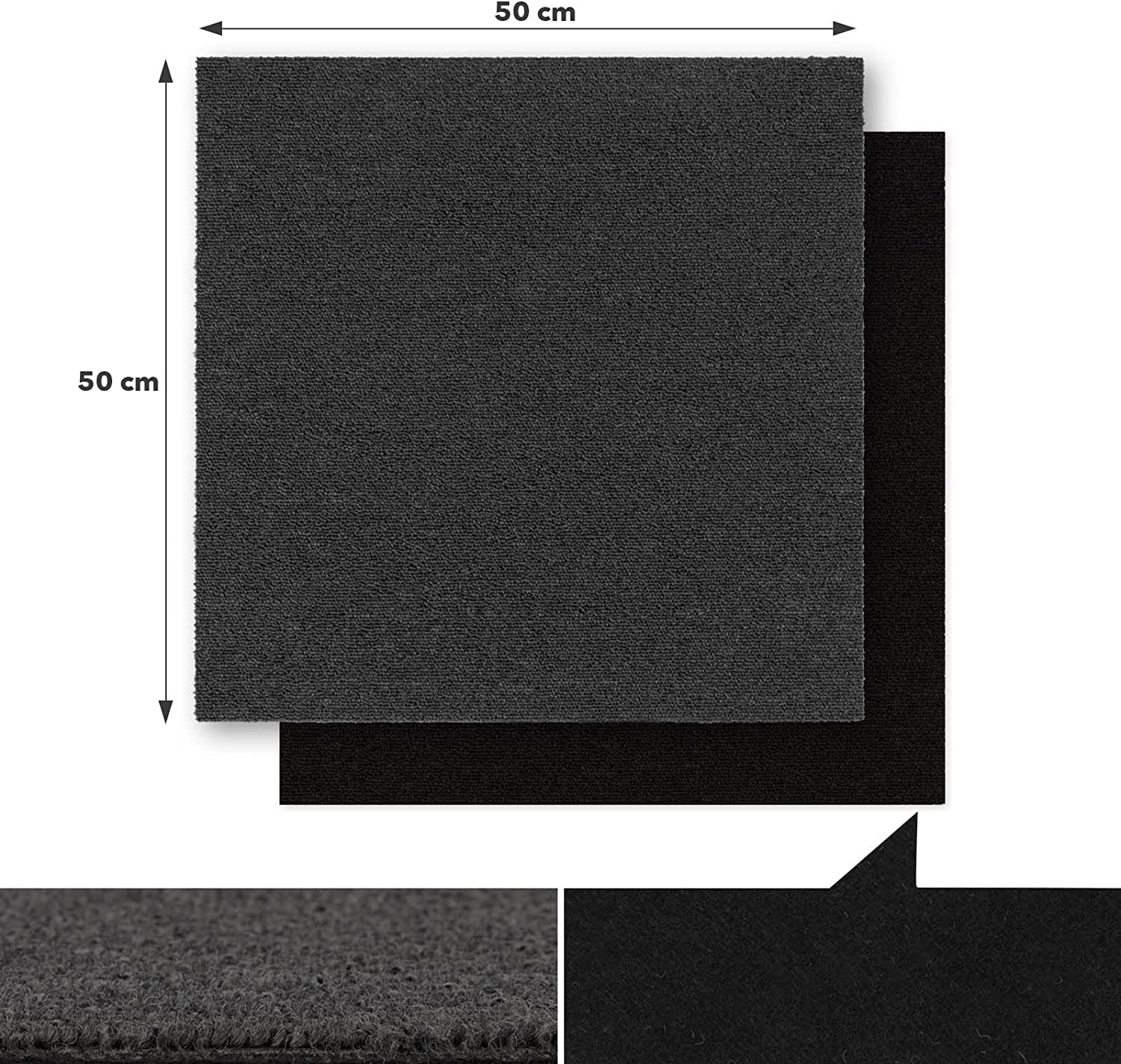 Piastrelle Per Tappeto Autoportanti 50x50 Cm - Design Mosca, Pelo Alto, Antistatiche, Per Interni - Foto 5