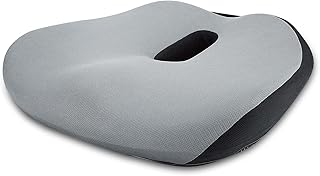 AMLGG Coccyx Cushion, Memory Foam Cushion for Coccyx Tailbone Sciatica Pain Relief, Ergonomic Posture Seat Pads for Car Seat, Office Chair, Kitchen Chairs, Wheelchair (Grey)