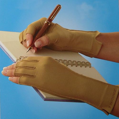 Miniatura 18 de Guantes terapéuticos de compresión isotoner, con dedos completos, unisex Camello