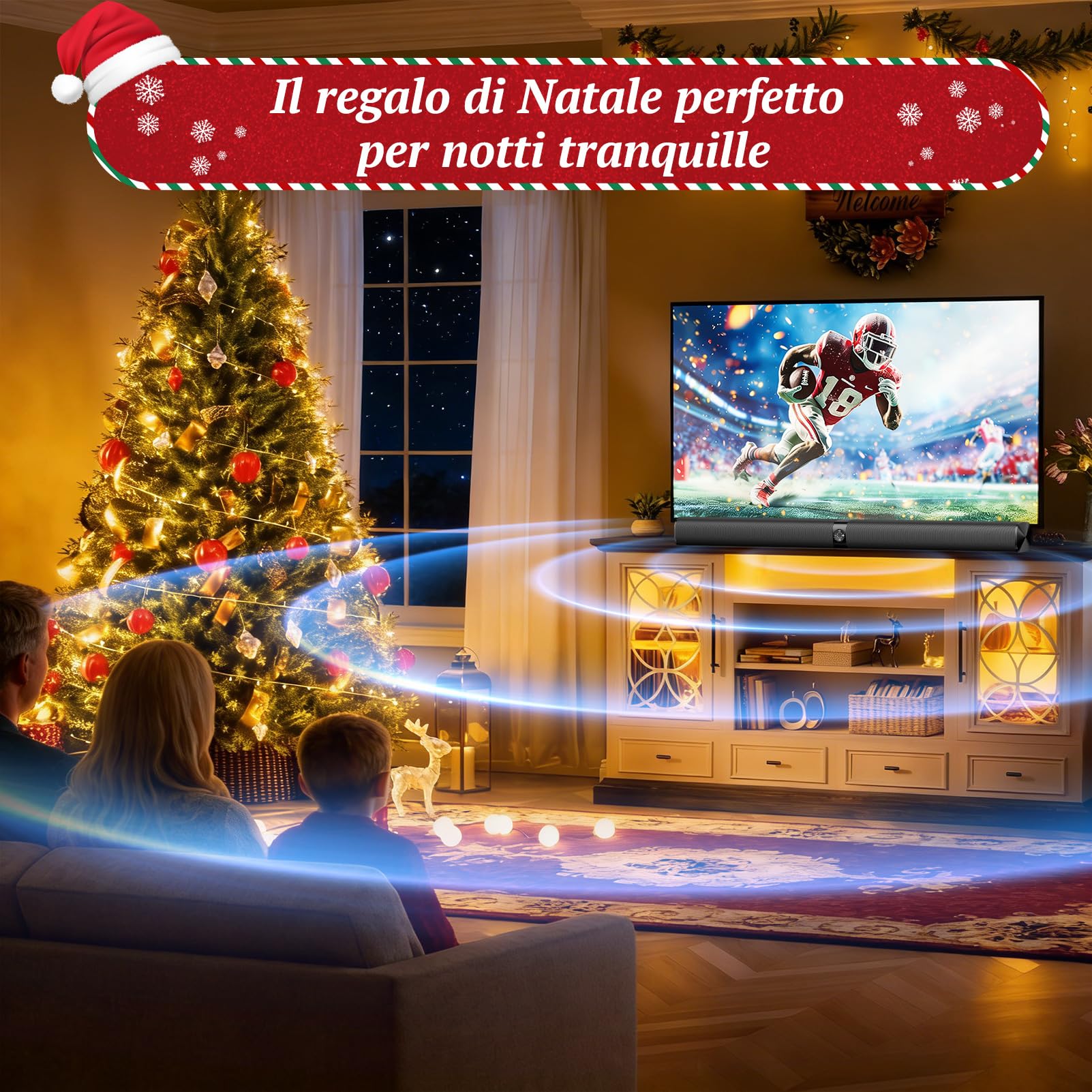 GarageRock Soundbar per televisori, soundbar TV 2 in 1 divisibile con regolazione automatica del volume, altoparlanti TV stereo con 3 modalità EQ, Bluetooth 5.3, ARC/Opt/AUX