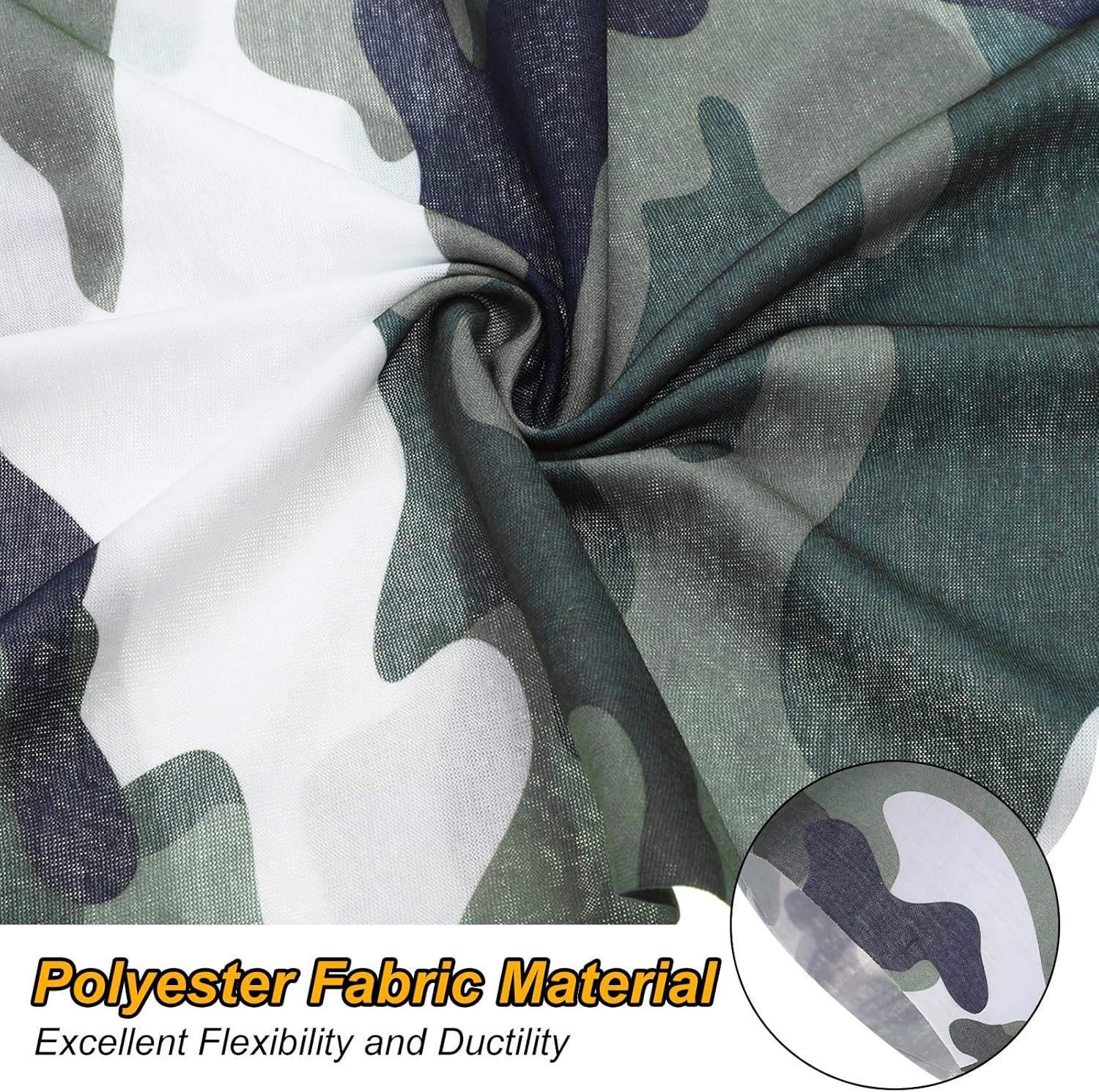 HARFINGTON 6pcs Summer Cooling Neck Gaiter Sun Protection Face Mask Fishing Neck Gaiter Sunscreen Breathable Bandana for Men Women, Camo m - Image 5