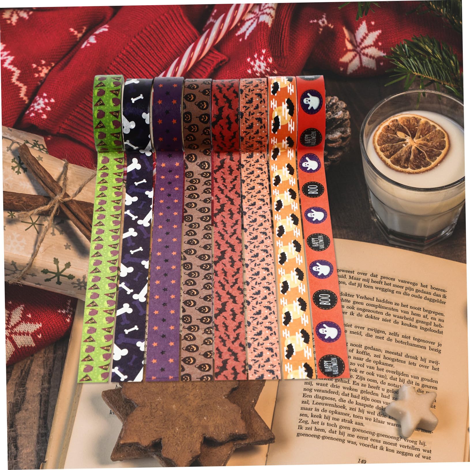 Angoily 56 Rouleaux Rubans Washi Halloween Adhésifs Décoratifs pour Scrapbooking DIY et Cadeau Set Thème