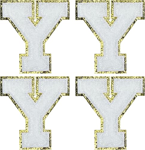 Miniatura 61 de Jongdari Letras termo-adhesivas de felpilla para ropa, parches de letras del alfabeto con brillantina para coser, con adhesivo planchado, 4