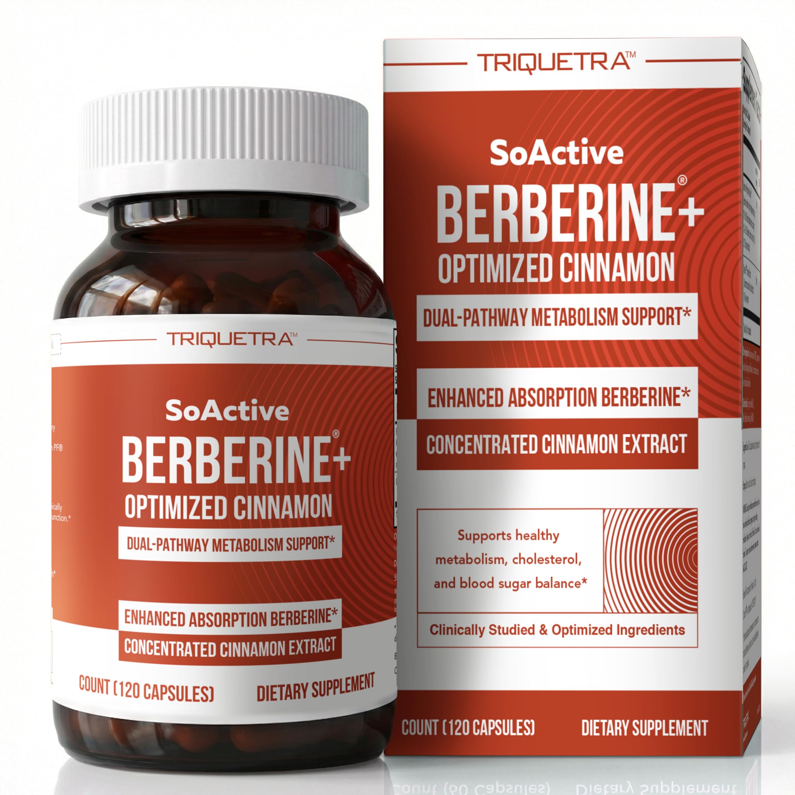 SoActive Berberine + Optimized Cinnamon, 9.6x Enhanced Absorption, 120caps