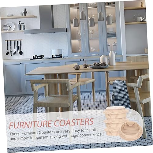 Miniatura 3 de 4 piezas de ruedas fijas deslizantes de piernas móviles suaves, copas redondas para muebles, extremos de goma para sillas, posavasos de silicona,