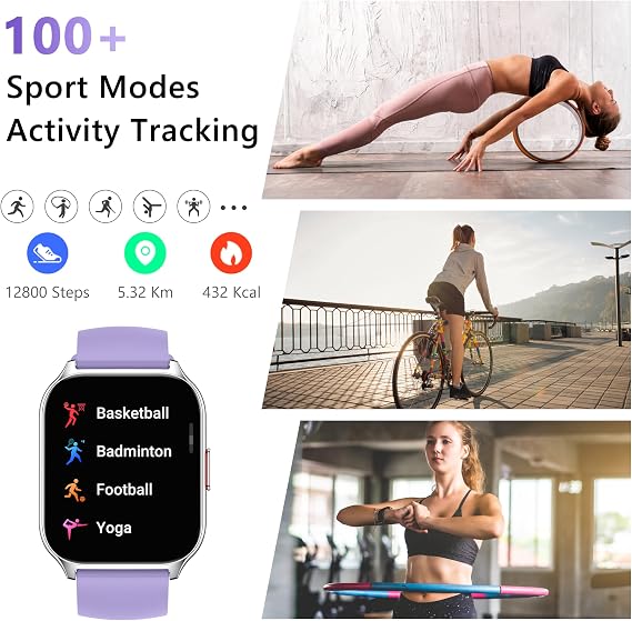 Smart Watch 45mm for Women Men(Dial/Answer Calls), 2.0 Fitness Tracker Watch with Heart Rate/Blood Pressure/Blood Oxygen Monitor for Android iOS