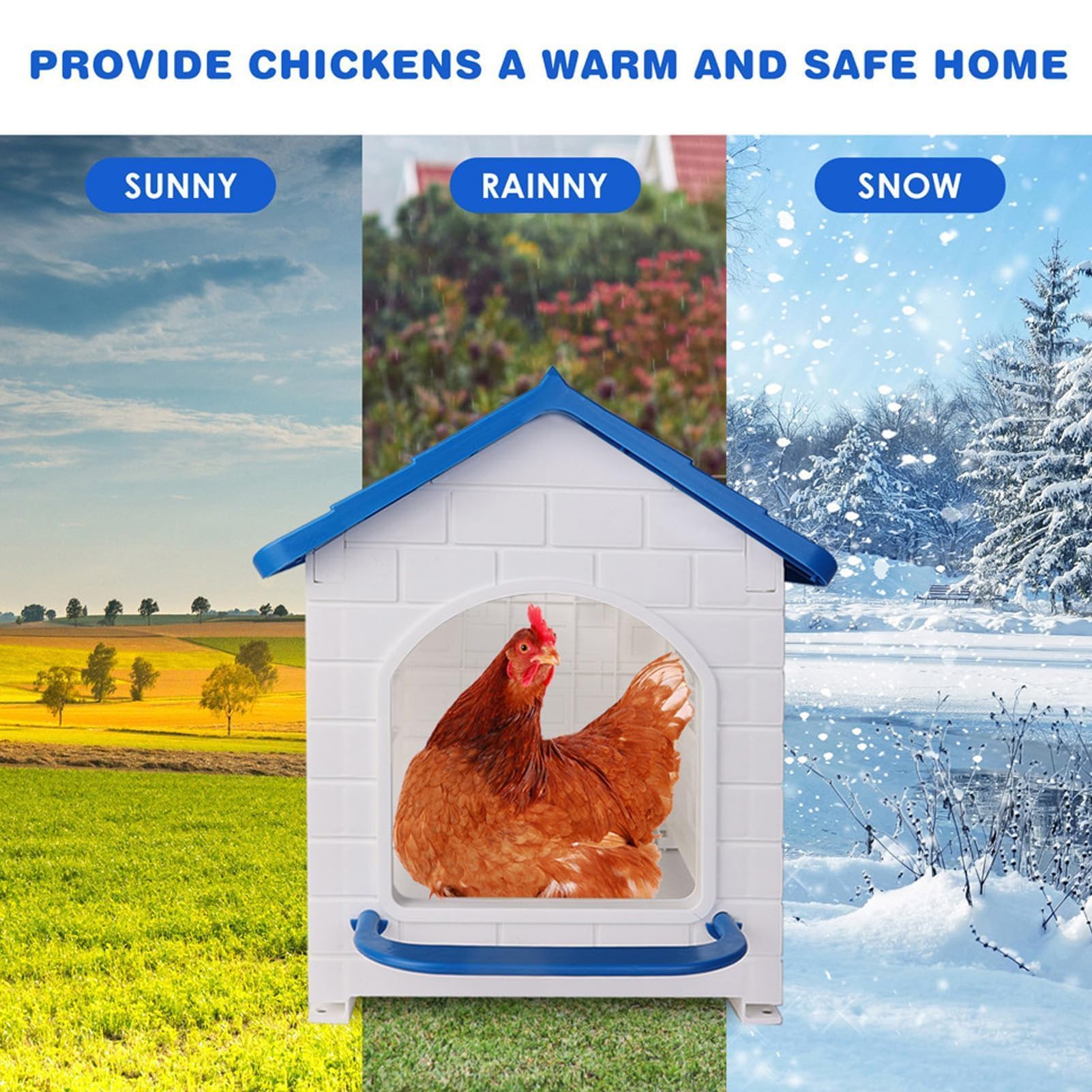 Caja Nido para Gallinas con Percha Limpiable para Pollitos, Nido para Gallinero