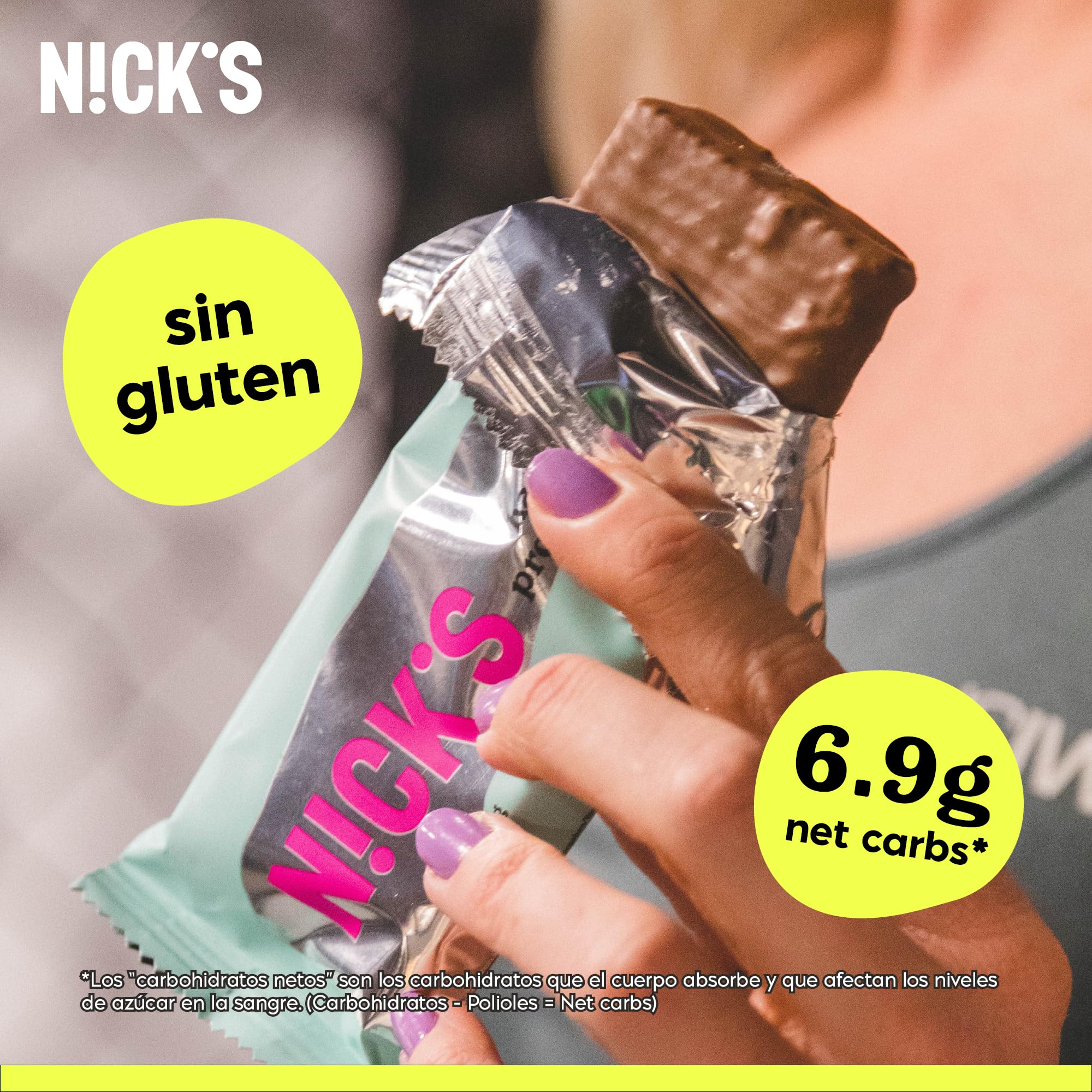 NICKS Mix de Barritas Protein wafer | 25% Proteína | 203 calorías | Proteicas Oblea Chocolate Sin Azúcar Añadido Low Carb Snack Bar Sin Gluten (9 x40g)