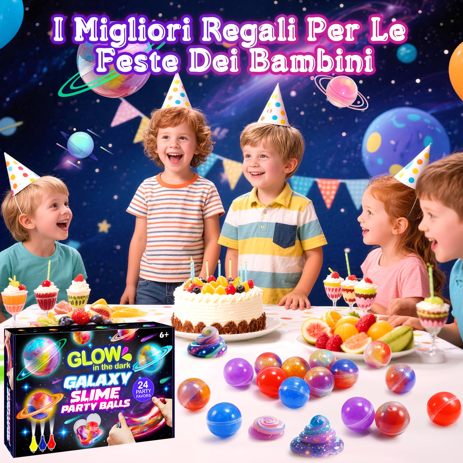 Hapikids Slime per Bambini, Gadget Compleanno Bambini Bambina Bambino Giochi Bambina 6 7 8 9 10 11 12 Anni Femmina Galaxy Slime Ball Fluffy Kit Regalo Bimba 6-12 Anni Femmina Giocattoli Bambino