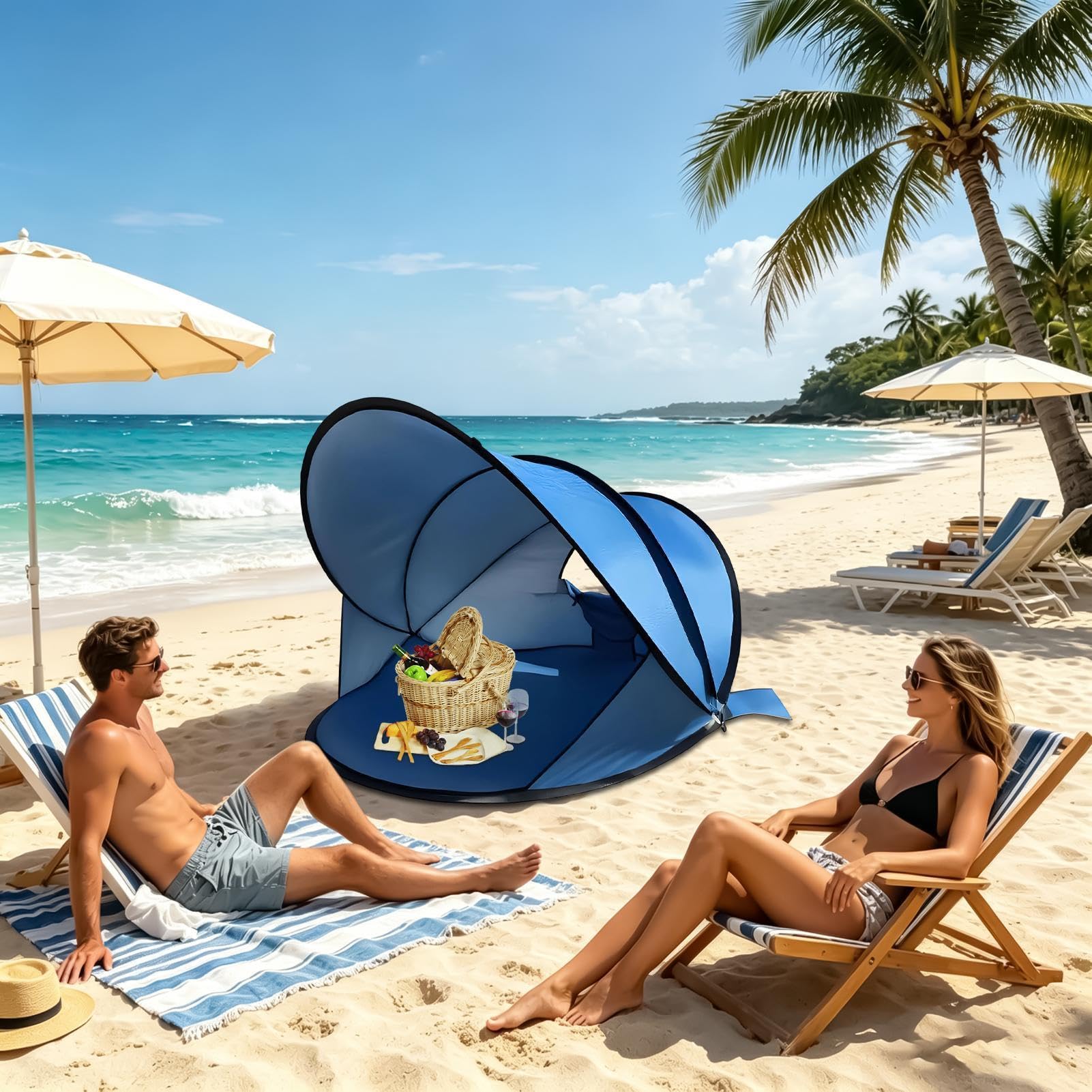 Przenośny Namiot Plażowy Szybki Montaż I Duża Pojemność Wymiary 130 X 130 X