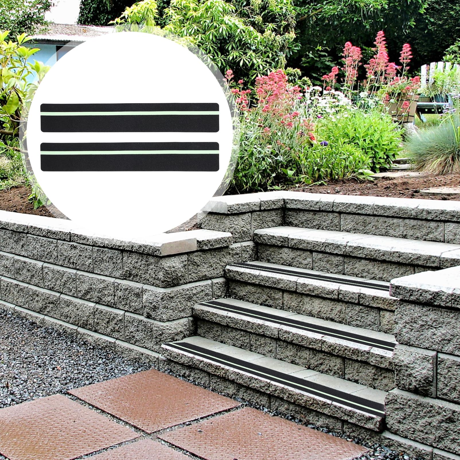 12piezas Tread Antideslizante Para Escaleras Exteriores Tira Reflectante y Resistente La Intemperie Protección Antideslizante Para Pasillos y Escaleras De Madera