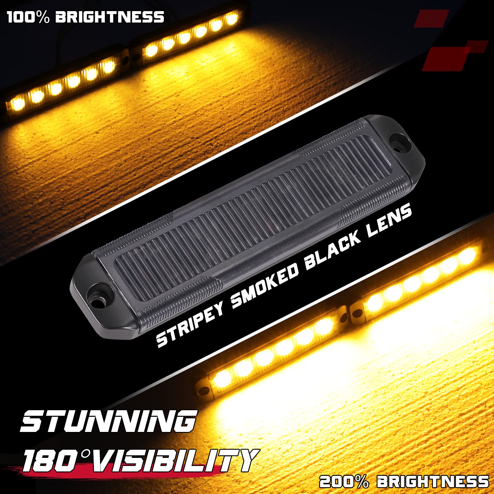 Luz LED de marcador lateral, 2 unidades, luz LED ámbar, luz indicadora de marcador lateral delantera y trasera para remolque, camión, camioneta, RV, barco, SUV 4