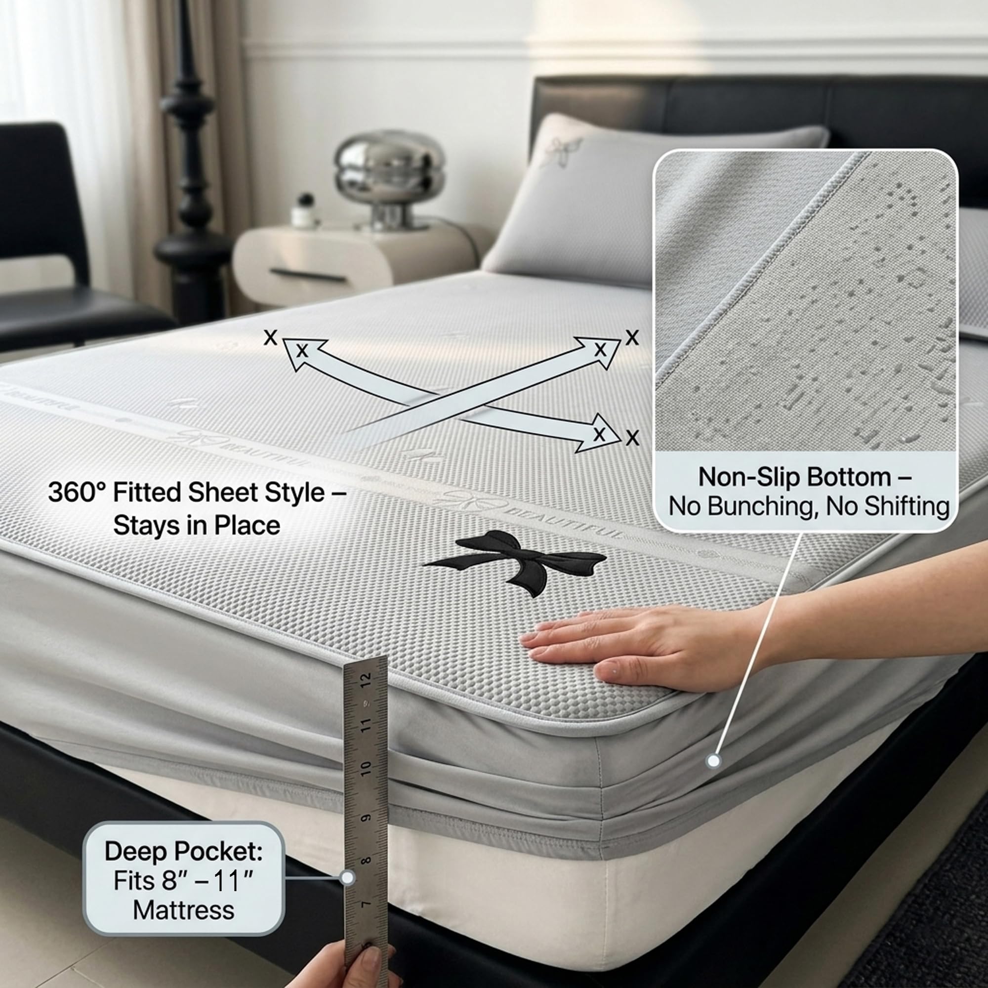 Kühlmatte für Bett – PE Kühlende Bettauflage als Spannbettlaken – Ideal für Heißschläfer & nächtliches Schwitzen (Nachtschweiß) – Atmungsaktive Sommer Bettwäsche gegen Hitze (Blau,200x220cm)