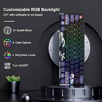 Amazon.com: XVX 60% Gaming Keyboard, RGB 3-Modes Wireless