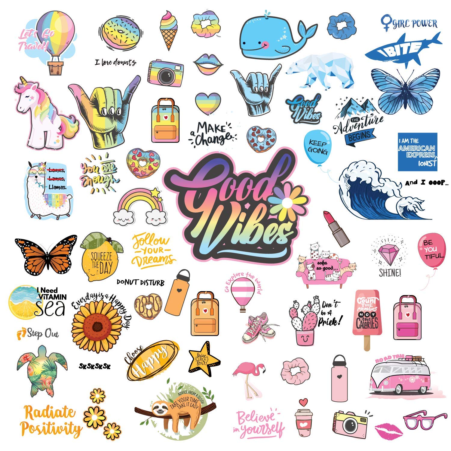 Waterproof VSCO Girl Stickers For Water Bottles Reusable Stickers Waterproof VSCO Girl Stickers For Water Bottles Reusable Stickers