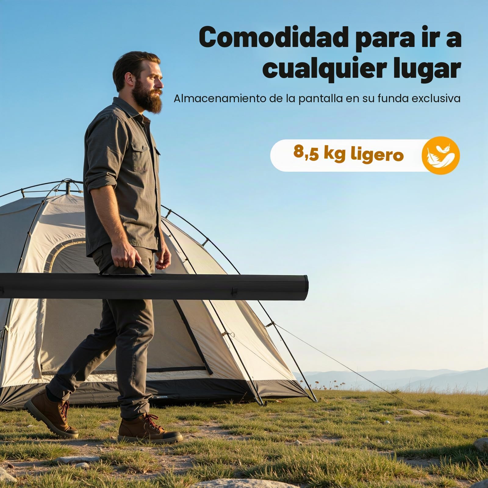 Pantalla de proyección de 80 pulgadas 4:3 de pie en el suelo, pantalla de proyección para proyector, pantalla portátil, pantalla enrollable automática, pantalla de proyección para cine en casa