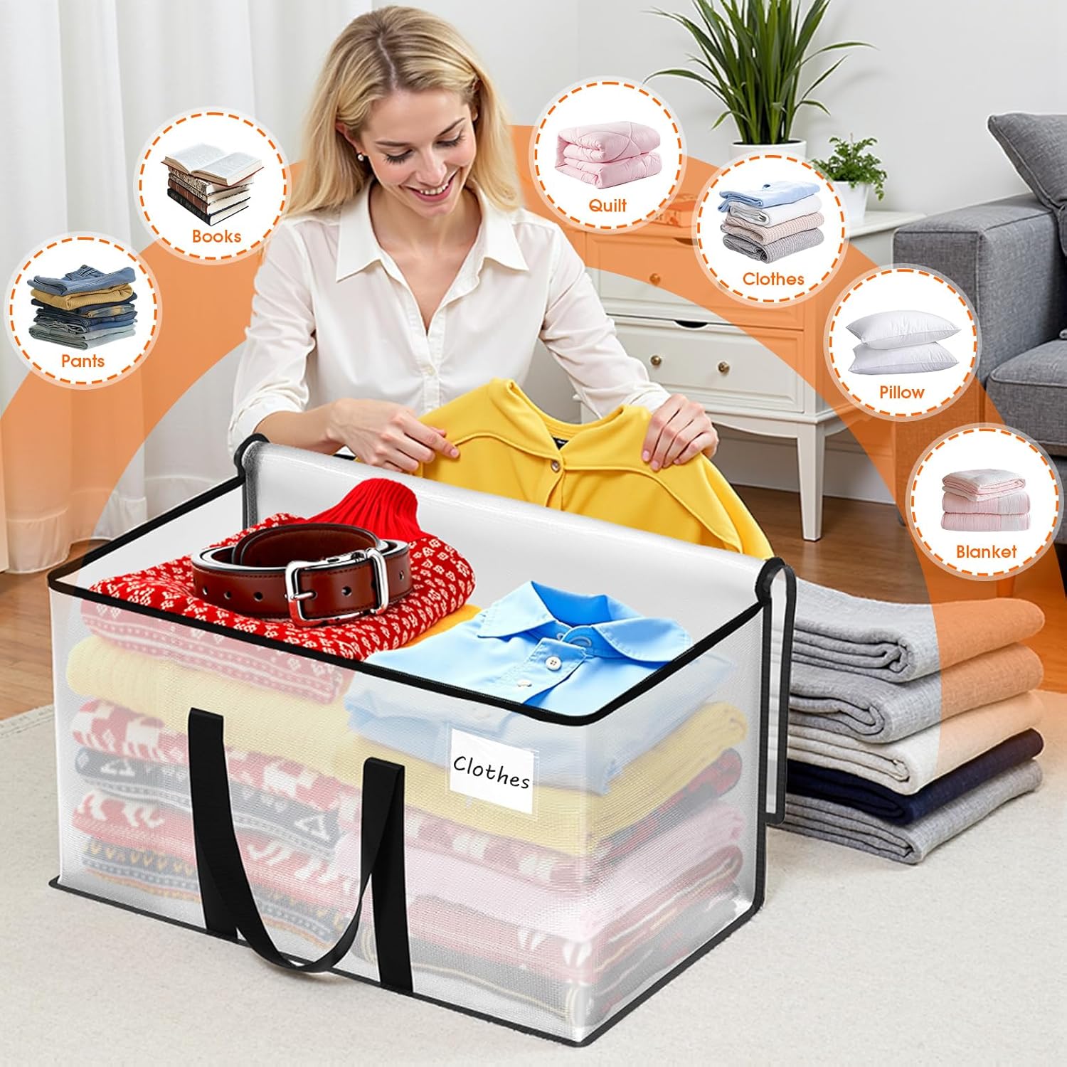 Fab totes Moving Bags Extra Heavy Duty Oversized Storage Bags with Reinforced Handle and Double Zippers,Moving Supplies Totes for Storage Packing Dorm Room Essentials Alternative to Moving Boxes - Image 7