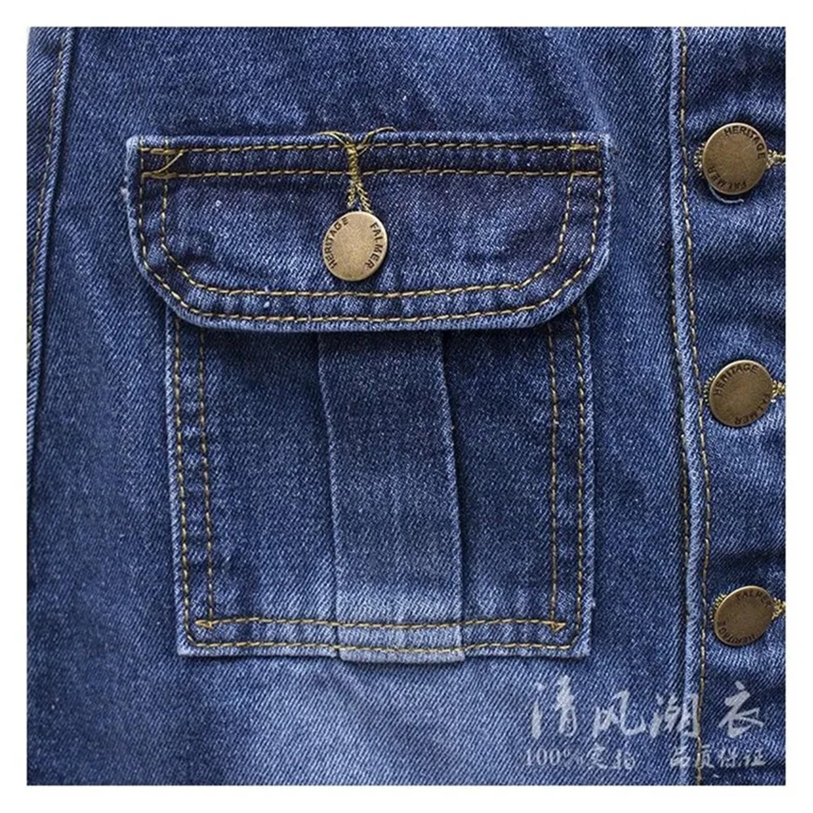 Gonne Longuette in Denim con Spacco Frontale da Donna Primavera Autunno per L'uso Quotidiano E per I Viaggi