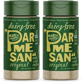 Madly Hadley Vegan Cashew Parmesan Cheese 2-Pack 16oz - Dairy-Free Gluten-Free Grated Topping for Pasta Salads | Keto Paleo Soy-Free
