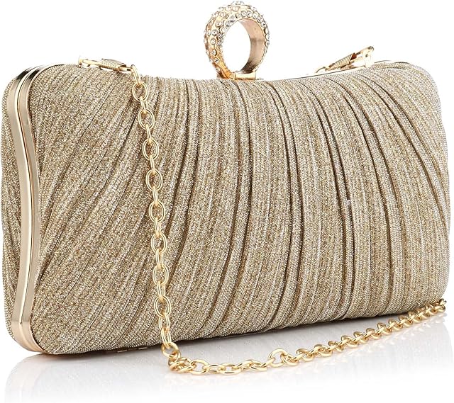 Gelory Clutch Bags for Women: Small Evening Bag Glitter Clutch Purse With Detachable Chain for Wedding Bridal Prom Cocktail Party Ladies Evening Handbag