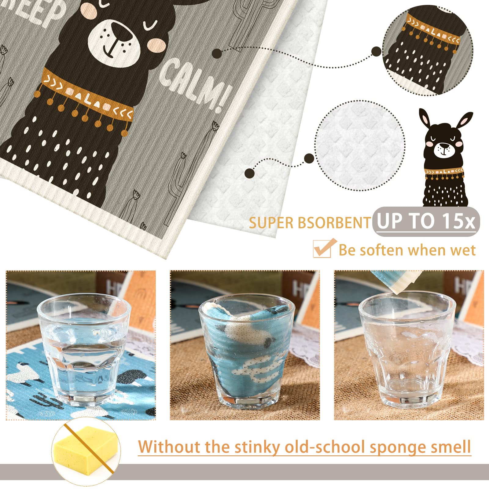 Parmedu Swedish Kitchen Dishcloths, 4 Packs Reusable, Absorbent And...