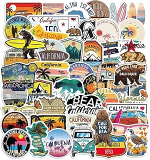 100PCS California Aesthetic Stickers,Cool Travel Stickers,Waterproof Vinyl Stickers for Water Bottles,Laptop,Luggage,Teens Adults,Keyboards,Backpacks,Skateboards,Luggage,Water Bottles,Scrapbooks