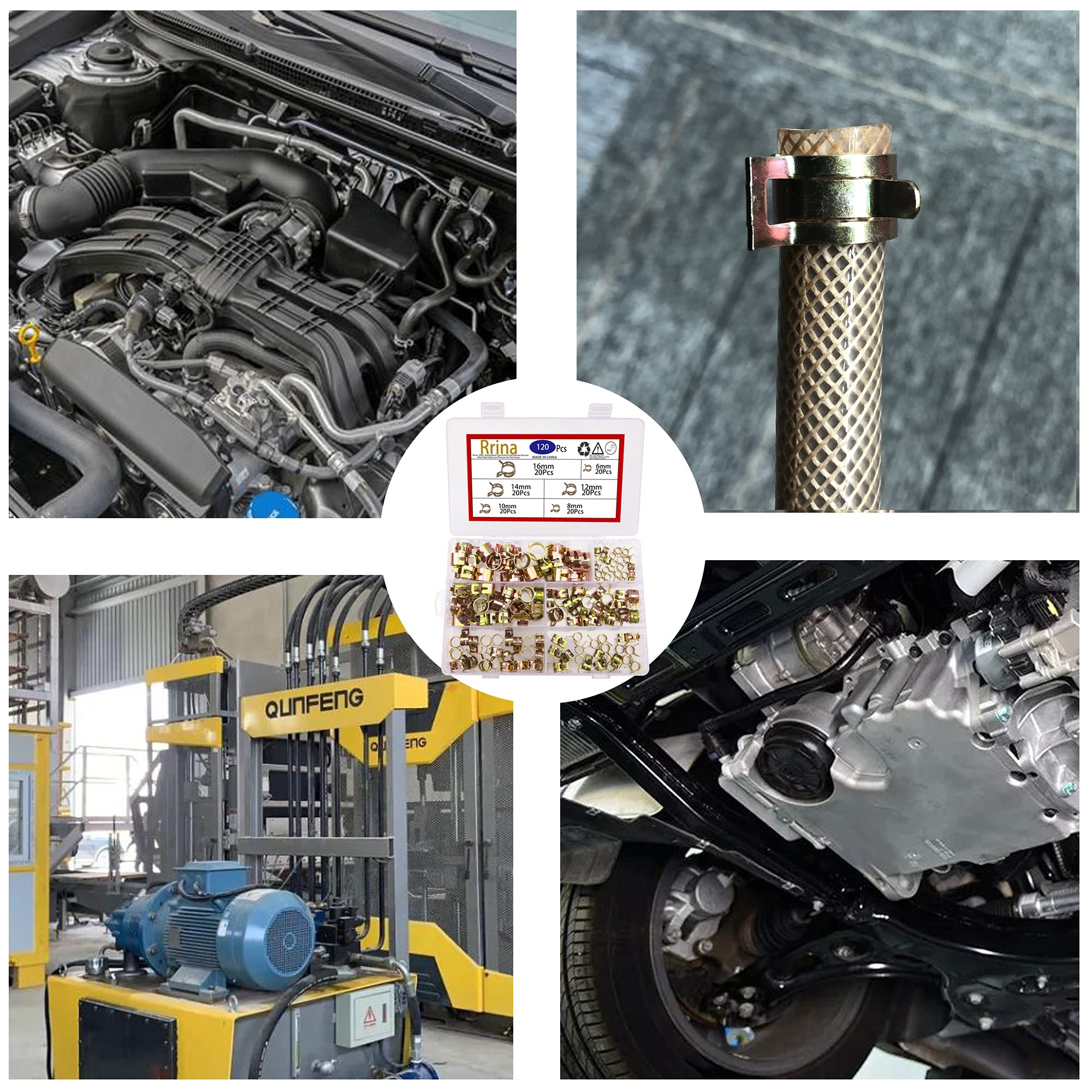 150 Pcs Fuel Line Spring Hose Clamps, Spring Band Type Spring Clips Clamps