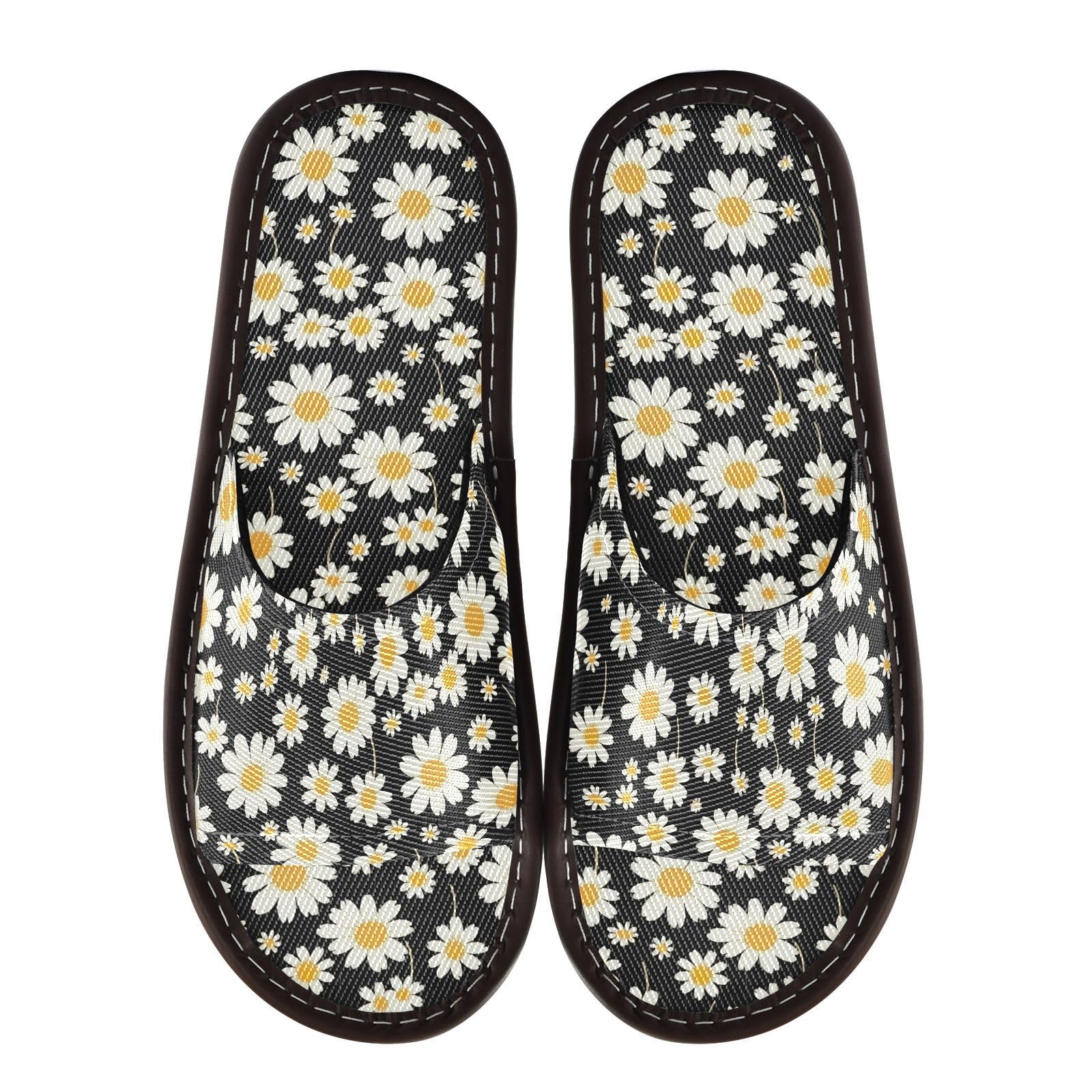 CHIFIGNO Spa Shoes for Indoor with Non-slip Sole, Indoor Slippers for Women Men Size 9-10