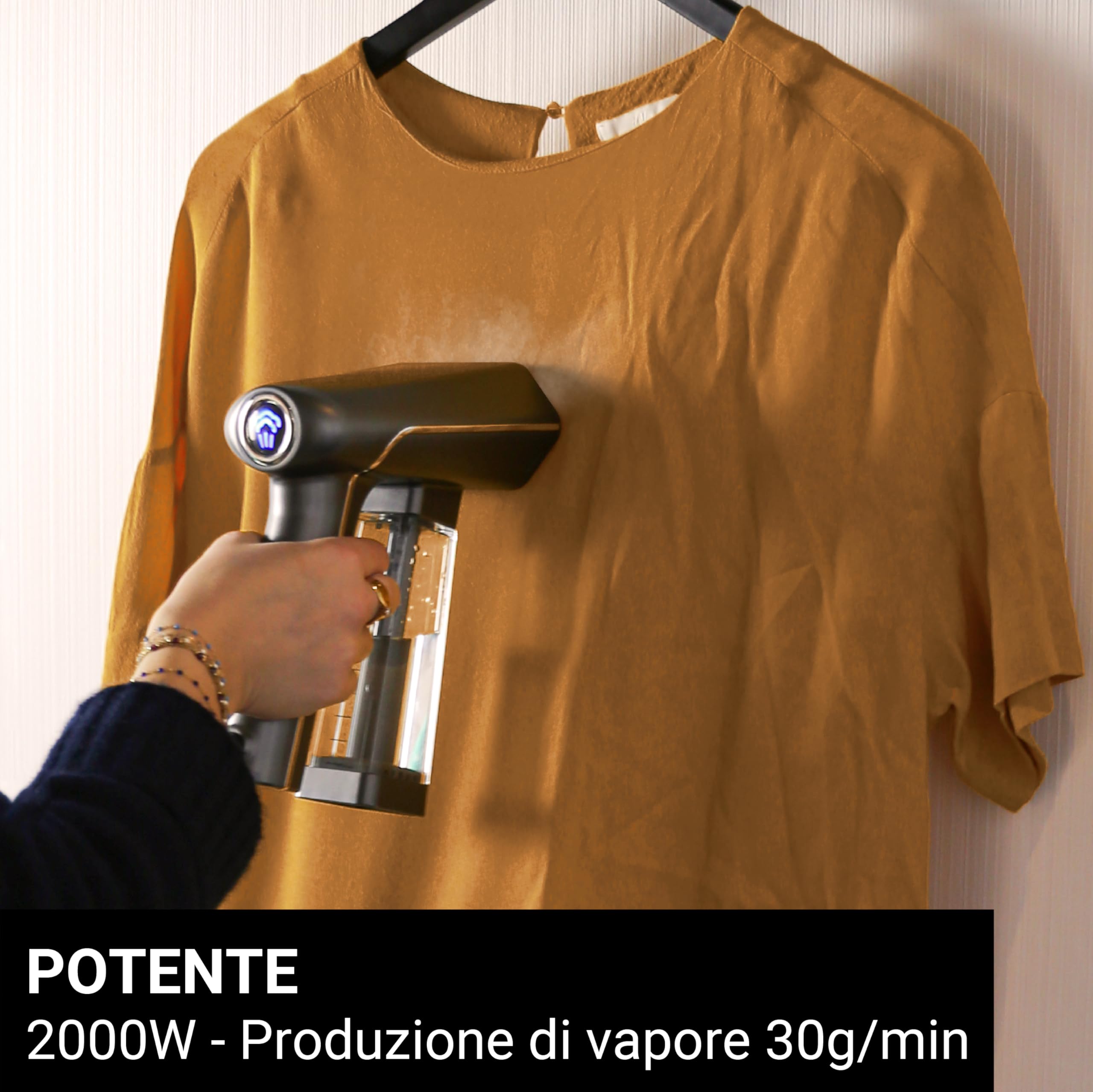 SteamOne - Vapore a vapore 2000W 30g/min Victor SN250MG - Ferro da stiro portatile Autonomia 8min (140ml) - Rimuove il 99,99% delle impurità - Pronto in 40s - Ultra compatto