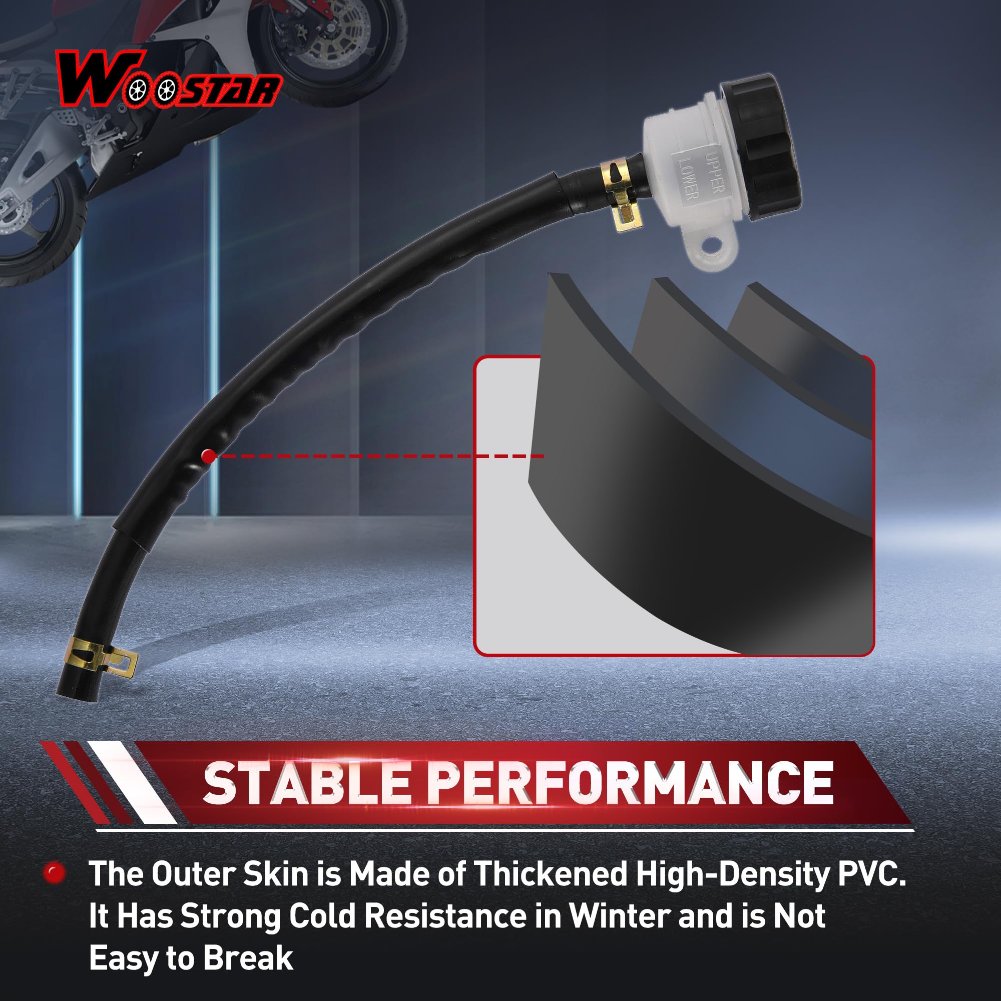 WOOSTAR Posteriore Cilindro Maestro del Freno con Serbatoio Sostituzione per Cinese 50cc 70cc 90cc 110cc 125cc ATV Dirt Pit Bike
