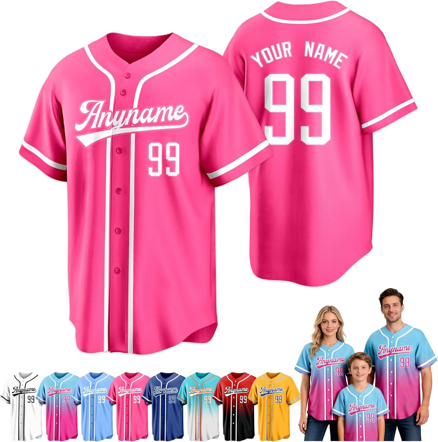 Custom Baseball Jersey Personalized Team Uniform Shirt Stitched Printed Name Number for Men Women Youth Fans Gift