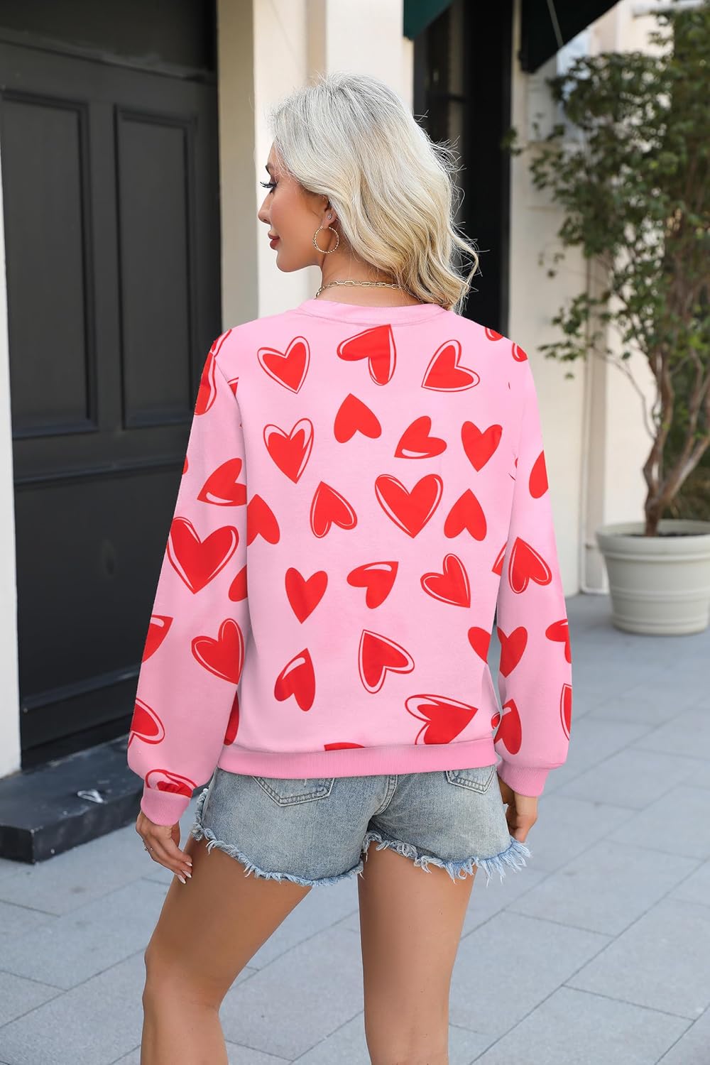 KIDDAD Valentine Sweatshirt for Women: Valentine Shirt Love Heart Graphic Pullover Tops Casual Long Sleeve Tee Shirt - Image 5