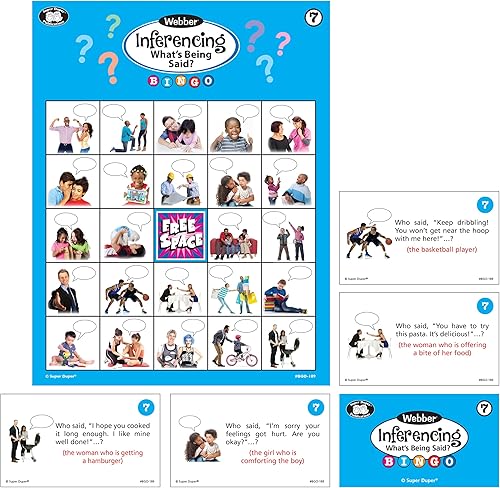 Miniatura 6 de Super Duper Publications | Juego de bingo de inferencia | Habilidades sociales, categorías, rimas, acciones, causa y efecto, ocupaciones | Recurso