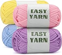 Vista 17 de 12x50g (1.43kg) Hilo de Ganchillo, Hilo para Tejer, 12x79.6m Mezcla de Algodón y Nylon Multicolor para Principiantes con Puntos Fáciles de Ver